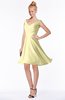 ColsBM Chloe Soft Yellow Classic Fit-n-Flare Zip up Chiffon Knee Length Ruching Bridesmaid Dresses