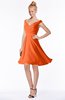 ColsBM Chloe Tangerine Classic Fit-n-Flare Zip up Chiffon Knee Length Ruching Bridesmaid Dresses