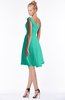 ColsBM Chloe Viridian Green Classic Fit-n-Flare Zip up Chiffon Knee Length Ruching Bridesmaid Dresses