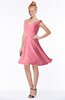 ColsBM Chloe Watermelon Classic Fit-n-Flare Zip up Chiffon Knee Length Ruching Bridesmaid Dresses