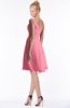 ColsBM Chloe Watermelon Classic Fit-n-Flare Zip up Chiffon Knee Length Ruching Bridesmaid Dresses