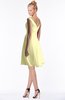 ColsBM Chloe Wax Yellow Classic Fit-n-Flare Zip up Chiffon Knee Length Ruching Bridesmaid Dresses