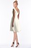 ColsBM Chloe Whisper White Classic Fit-n-Flare Zip up Chiffon Knee Length Ruching Bridesmaid Dresses