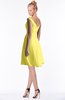 ColsBM Chloe Yellow Iris Classic Fit-n-Flare Zip up Chiffon Knee Length Ruching Bridesmaid Dresses