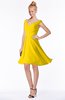 ColsBM Chloe Yellow Classic Fit-n-Flare Zip up Chiffon Knee Length Ruching Bridesmaid Dresses