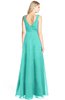 ColsBM Ashlyn Blue Turquoise Luxury A-line V-neck Zip up Floor Length Bridesmaid Dresses