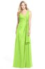 ColsBM Ashlyn Bright Green Luxury A-line V-neck Zip up Floor Length Bridesmaid Dresses