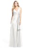 ColsBM Ashlyn Cloud White Luxury A-line V-neck Zip up Floor Length Bridesmaid Dresses