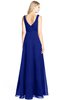 ColsBM Ashlyn Electric Blue Luxury A-line V-neck Zip up Floor Length Bridesmaid Dresses