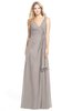ColsBM Ashlyn Fawn Luxury A-line V-neck Zip up Floor Length Bridesmaid Dresses