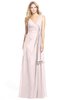 ColsBM Ashlyn Light Pink Luxury A-line V-neck Zip up Floor Length Bridesmaid Dresses