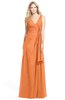ColsBM Ashlyn Mango Luxury A-line V-neck Zip up Floor Length Bridesmaid Dresses
