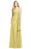 ColsBM Ashlyn Misted Yellow Luxury A-line V-neck Zip up Floor Length Bridesmaid Dresses