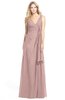 ColsBM Ashlyn Nectar Pink Luxury A-line V-neck Zip up Floor Length Bridesmaid Dresses