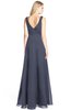 ColsBM Ashlyn Nightshadow Blue Luxury A-line V-neck Zip up Floor Length Bridesmaid Dresses