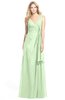 ColsBM Ashlyn Pale Green Luxury A-line V-neck Zip up Floor Length Bridesmaid Dresses