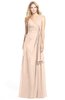 ColsBM Ashlyn Peach Puree Luxury A-line V-neck Zip up Floor Length Bridesmaid Dresses