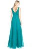 ColsBM Ashlyn Peacock Blue Luxury A-line V-neck Zip up Floor Length Bridesmaid Dresses