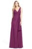ColsBM Ashlyn Raspberry Luxury A-line V-neck Zip up Floor Length Bridesmaid Dresses