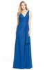 ColsBM Ashlyn Royal Blue Luxury A-line V-neck Zip up Floor Length Bridesmaid Dresses