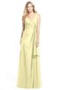 ColsBM Ashlyn Soft Yellow Luxury A-line V-neck Zip up Floor Length Bridesmaid Dresses