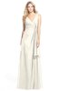 ColsBM Ashlyn Whisper White Luxury A-line V-neck Zip up Floor Length Bridesmaid Dresses