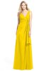 ColsBM Ashlyn Yellow Luxury A-line V-neck Zip up Floor Length Bridesmaid Dresses