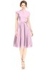 ColsBM Jane Baby Pink Mature Fit-n-Flare High Neck Zip up Chiffon Bridesmaid Dresses