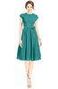 ColsBM Jane Emerald Green Mature Fit-n-Flare High Neck Zip up Chiffon Bridesmaid Dresses