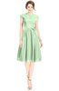 ColsBM Jane Light Green Mature Fit-n-Flare High Neck Zip up Chiffon Bridesmaid Dresses