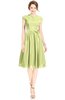 ColsBM Jane Lime Green Mature Fit-n-Flare High Neck Zip up Chiffon Bridesmaid Dresses