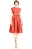 ColsBM Jane Living Coral Mature Fit-n-Flare High Neck Zip up Chiffon Bridesmaid Dresses