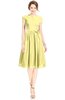 ColsBM Jane Pastel Yellow Mature Fit-n-Flare High Neck Zip up Chiffon Bridesmaid Dresses