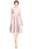 ColsBM Jane Petal Pink Mature Fit-n-Flare High Neck Zip up Chiffon Bridesmaid Dresses