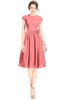 ColsBM Jane Shell Pink Mature Fit-n-Flare High Neck Zip up Chiffon Bridesmaid Dresses