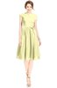 ColsBM Jane Wax Yellow Mature Fit-n-Flare High Neck Zip up Chiffon Bridesmaid Dresses