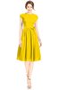 ColsBM Jane Yellow Mature Fit-n-Flare High Neck Zip up Chiffon Bridesmaid Dresses