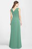ColsBM Lina Beryl Green  Fit-n-Flare V-neck Zip up Chiffon Bridesmaid Dresses