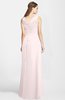 ColsBM Lina Light Pink  Fit-n-Flare V-neck Zip up Chiffon Bridesmaid Dresses
