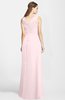 ColsBM Lina Petal Pink  Fit-n-Flare V-neck Zip up Chiffon Bridesmaid Dresses