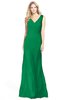 ColsBM Amina Green Gorgeous Fit-n-Flare V-neck Sleeveless Chiffon Ruching Bridesmaid Dresses