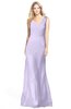 ColsBM Amina Light Purple Gorgeous Fit-n-Flare V-neck Sleeveless Chiffon Ruching Bridesmaid Dresses
