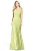 ColsBM Amina Lime Green Gorgeous Fit-n-Flare V-neck Sleeveless Chiffon Ruching Bridesmaid Dresses