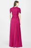 ColsBM Rosie Beetroot Purple Elegant A-line V-neck Short Sleeve Zip up Bridesmaid Dresses