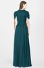 ColsBM Rosie Blue Green Elegant A-line V-neck Short Sleeve Zip up Bridesmaid Dresses