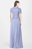 ColsBM Rosie Blue Heron Elegant A-line V-neck Short Sleeve Zip up Bridesmaid Dresses