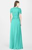 ColsBM Rosie Blue Turquoise Elegant A-line V-neck Short Sleeve Zip up Bridesmaid Dresses