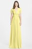 ColsBM Rosie Daffodil Elegant A-line V-neck Short Sleeve Zip up Bridesmaid Dresses