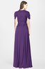 ColsBM Rosie Dark Purple Elegant A-line V-neck Short Sleeve Zip up Bridesmaid Dresses