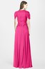 ColsBM Rosie Fandango Pink Elegant A-line V-neck Short Sleeve Zip up Bridesmaid Dresses